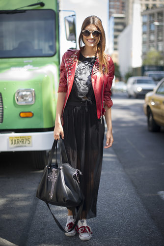 Say yes to studs and sneakers.
Say yes to studs and sneakers.
