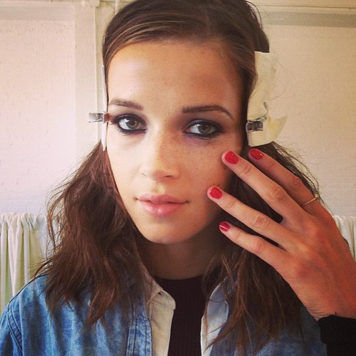The beauty look from Rebecca Taylor included a combo of red polish and a smoky eye: perfect for a night out.
The beauty look from Rebecca Taylor included a combo of red polish and a smoky eye: perfect for a night out.