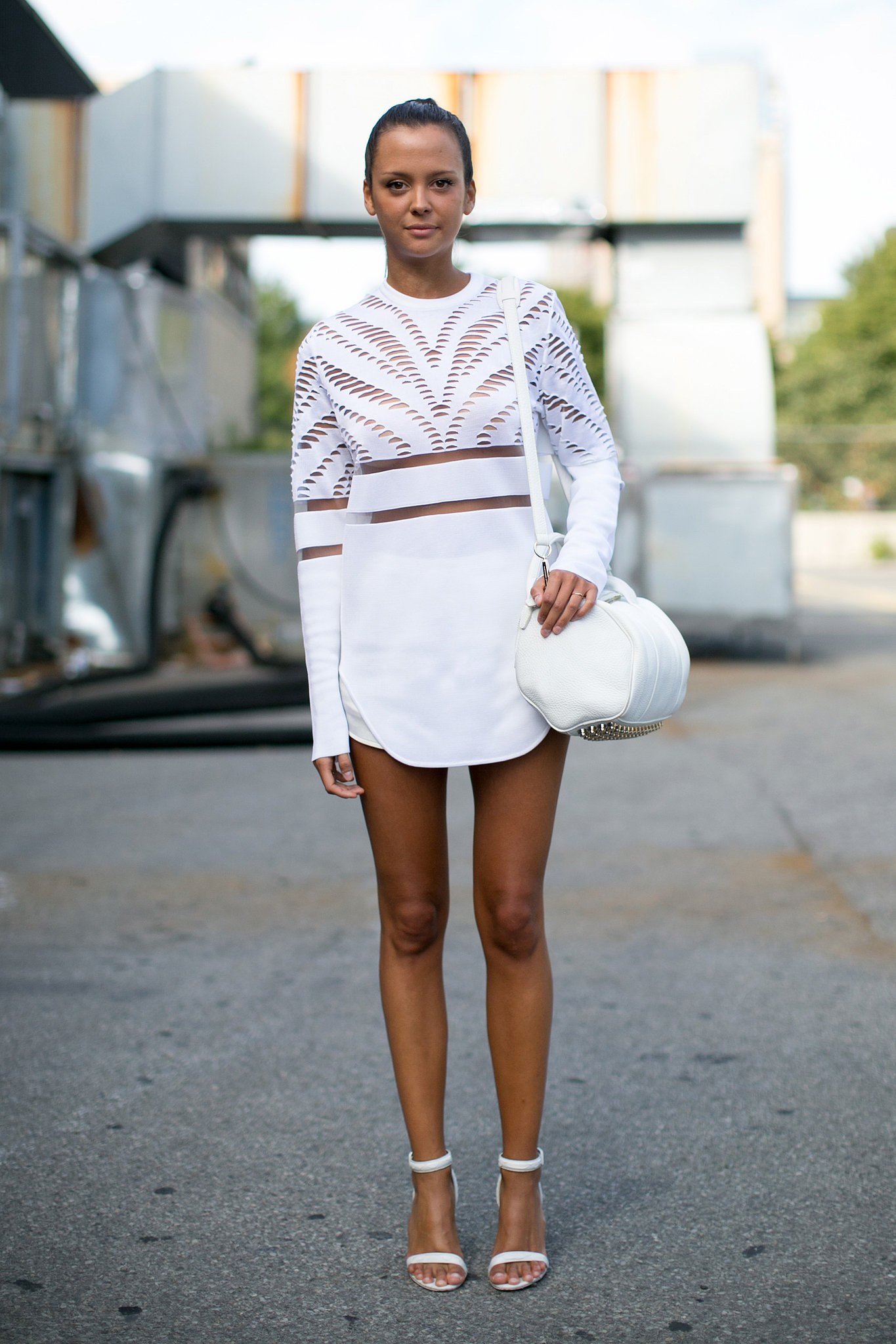 Chic in white Alexander Wang. 
