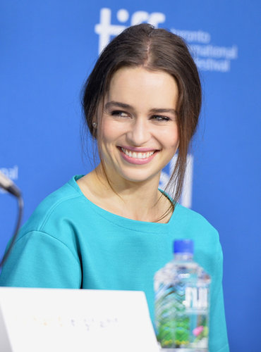 Emilia Clarke was all smiles at the Dom Hemingway press conference.
Emilia Clarke was all smiles at the Dom Hemingway press conference.