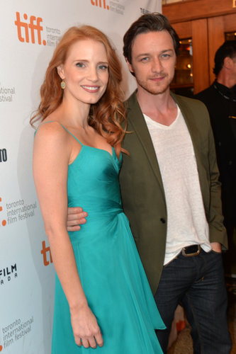 Jessica Chastain and James McAvoy posed together at the premiere of The Disappearance of Eleanor Rigby: Him and Her.
Jessica Chastain and James McAvoy posed together at the premiere of The Disappearance of Eleanor Rigby: Him and Her.