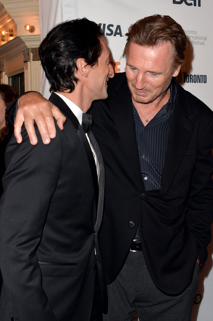 Adrien Brody and Liam Neeson shared a moment at the Third Person premiere.
Adrien Brody and Liam Neeson shared a moment at the Third Person premiere.