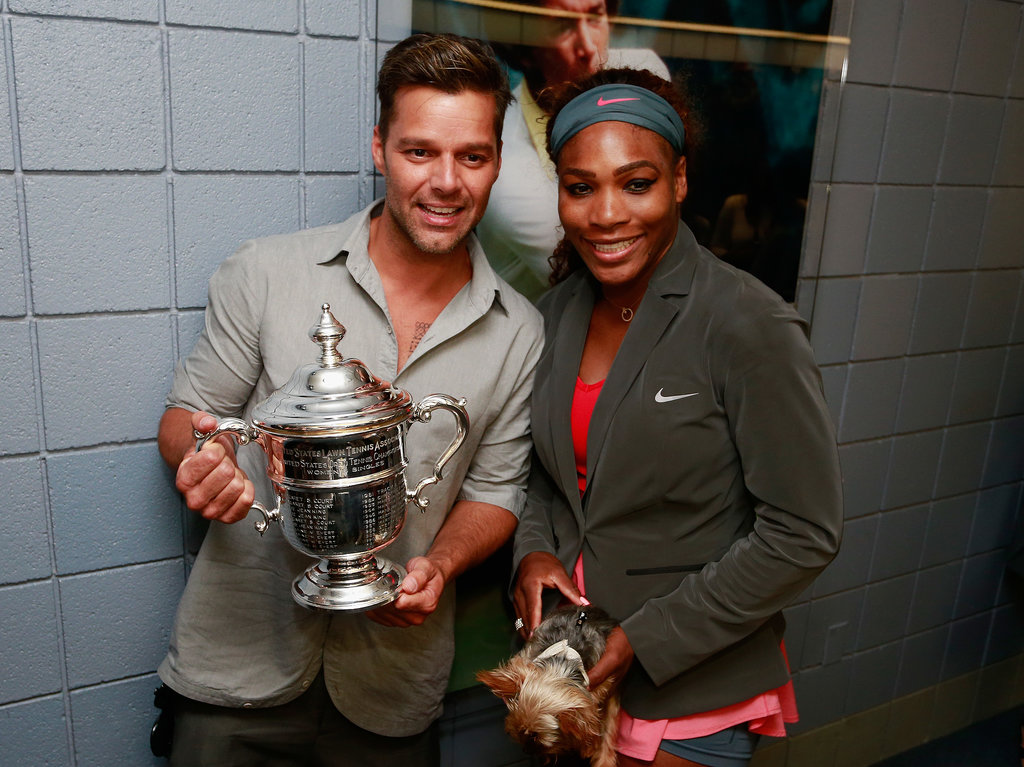Ricky Martin posed with Serena Williams after she won the women's singles finals match.
Ricky Martin posed with Serena Williams after she won the women's singles finals match.