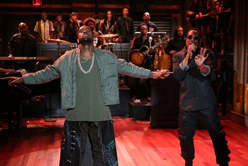 Kanye West performed on Late Night.
Source: Lloyd Bishop/NBC
Kanye West performed on Late Night.
Source: Lloyd Bishop/NBC