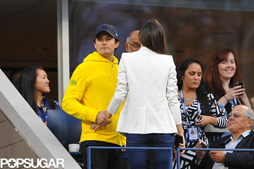 Miranda Kerr and Orlando Bloom held hands at the US Open.
Miranda Kerr and Orlando Bloom held hands at the US Open.