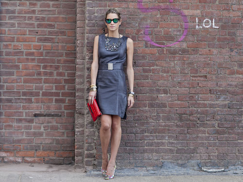 A little leather dress with major shades.
A little leather dress with major shades.