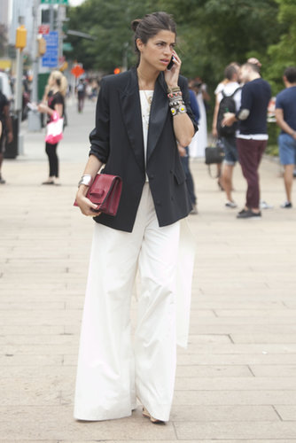 Leandra Medine showed off an armful of jewels and an elegant white and black look.
Leandra Medine showed off an armful of jewels and an elegant white and black look.