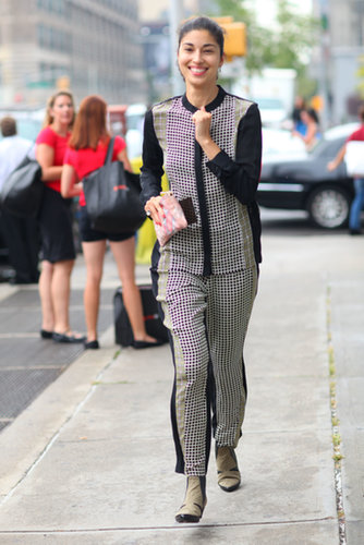 Caroline Issa looked smart in head to toe print.
Caroline Issa looked smart in head to toe print.