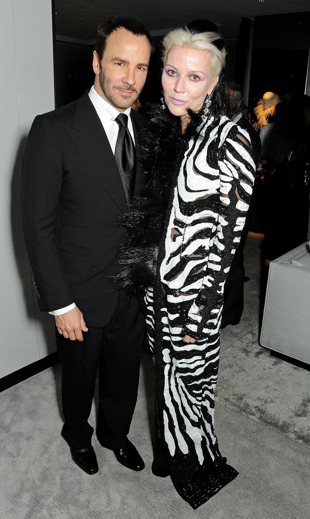 Daphne Guinness joined Tom Ford in his black and white column for the designer's London flagship opening.
Daphne Guinness joined Tom Ford in his black and white column for the designer's London flagship opening.