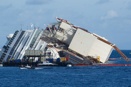 The ship was prepared for a salvage operation after a year and a half in the water.
The ship was prepared for a salvage operation after a year and a half in the water.