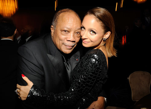 Nicole Richie shared a cute moment with her godfather, Quincy Jones, during a pre-Grammys gala in LA in February 2013.
Nicole Richie shared a cute moment with her godfather, Quincy Jones, during a pre-Grammys gala in LA in February 2013.