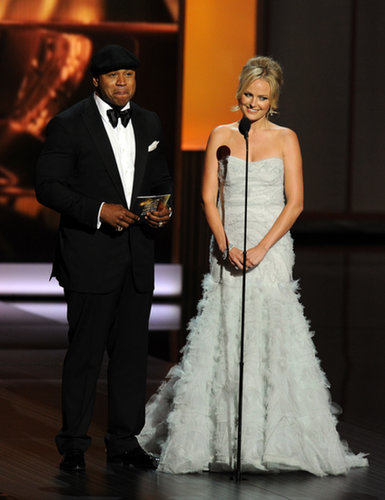 Malin Akerman presented an award with LL Cool J.
Malin Akerman presented an award with LL Cool J.