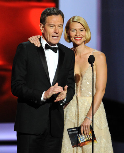 Bryan Cranston and Claire Danes presented an Emmy together.
Bryan Cranston and Claire Danes presented an Emmy together.