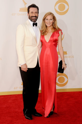 Jennifer Westfeldt arrived in a bright red gown with a dapper — and scruffy — John Hamm at her side.
Jennifer Westfeldt arrived in a bright red gown with a dapper — and scruffy — John Hamm at her side.