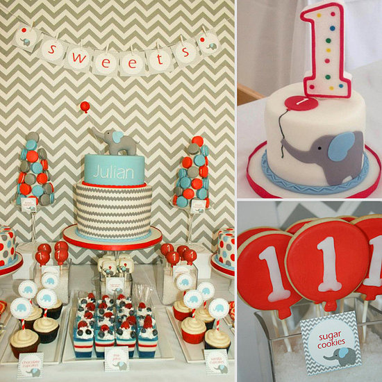 A Modern Chevron, Elephant, and Balloon First Birthday Party A Modern Chevron, Elephant, and Balloon First Birthday Party