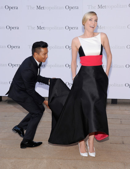 Designer Prabal Gurung helped Diane Kruger on the red carpet.
Designer Prabal Gurung helped Diane Kruger on the red carpet.