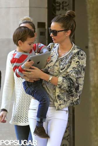 Miranda Kerr carried her son, Flynn Bloom.
Miranda Kerr carried her son, Flynn Bloom.