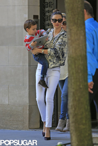 Miranda Kerr Spends the Morning With Her Tiny Techie, Flynn Bloom Miranda Kerr Spends the Morning With Her Tiny Techie, Flynn Bloom