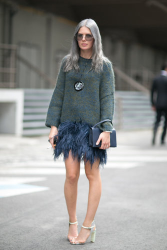 Feathers made this a bit more dramatic than your average miniskirts.
Feathers made this a bit more dramatic than your average miniskirts.