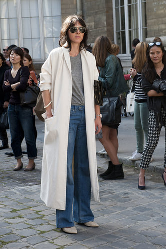 Easy does it in a white coat and jeans.
Easy does it in a white coat and jeans.