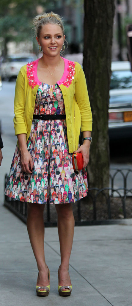 In true Carrie fashion, the trendsetter layered a prim Kate Spade cardigan over a watercolor shoe-print Eva Franco fit-and-flare ($137, originally $304). Score her exact cardigan in a different hue here ($125, originally $448).
In true Carrie fashion, the trendsetter layered a prim Kate Spade cardigan over a watercolor shoe-print Eva Franco fit-and-flare ($137, originally $304). Score her exact cardigan in a different hue here ($125, originally $448).