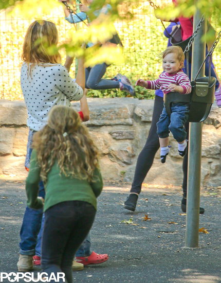 Drew Barrymore snapped photos of her daughter, Olive, as she played on the swings.
Drew Barrymore snapped photos of her daughter, Olive, as she played on the swings.