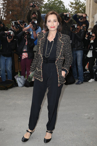 Kristin Scott Thomas wore black to the Chanel Spring 2014 show.
Kristin Scott Thomas wore black to the Chanel Spring 2014 show.