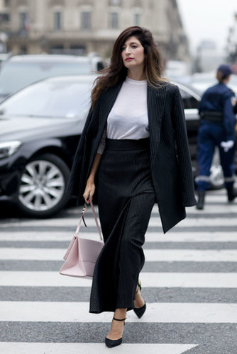 The art of wearing a man's suit like a lady.
The art of wearing a man's suit like a lady.