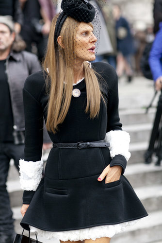 Anna Dello Russo channeled a French maid.
Anna Dello Russo channeled a French maid.