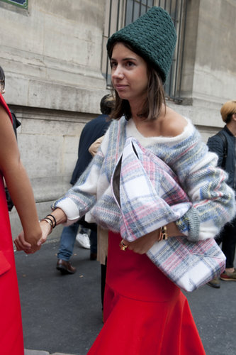 Natasha Goldenberg matches up her plaids.
Natasha Goldenberg matches up her plaids.