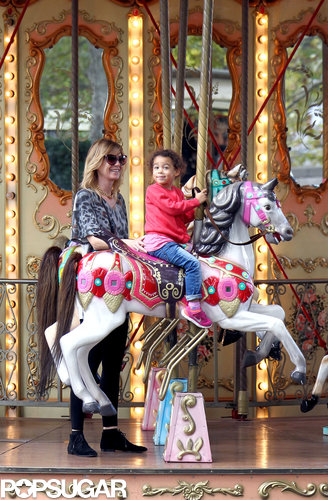 Ellen Pompeo rode a Roman carousel with Stella Ivery.
Ellen Pompeo rode a Roman carousel with Stella Ivery.
