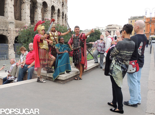 Alicia Keys snapped a picture of her friend as she posed with costumed Roman soldiers.
Alicia Keys snapped a picture of her friend as she posed with costumed Roman soldiers.