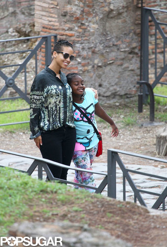 Alicia Keyes and her friend posed for pictures together.
Alicia Keyes and her friend posed for pictures together.