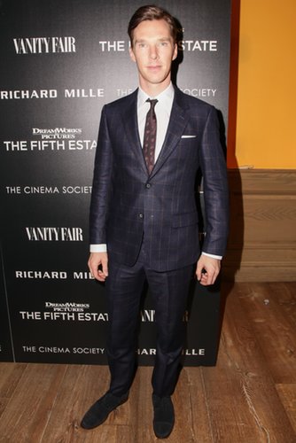 Benedict Cumberbatch looked sharp in a blue windowpane-checked suit at a screening of The Fifth Estate.
Benedict Cumberbatch looked sharp in a blue windowpane-checked suit at a screening of The Fifth Estate.