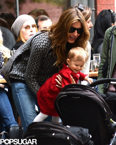 Gisele Bündchen put Vivian Brady in her stroller.
Gisele Bündchen put Vivian Brady in her stroller.