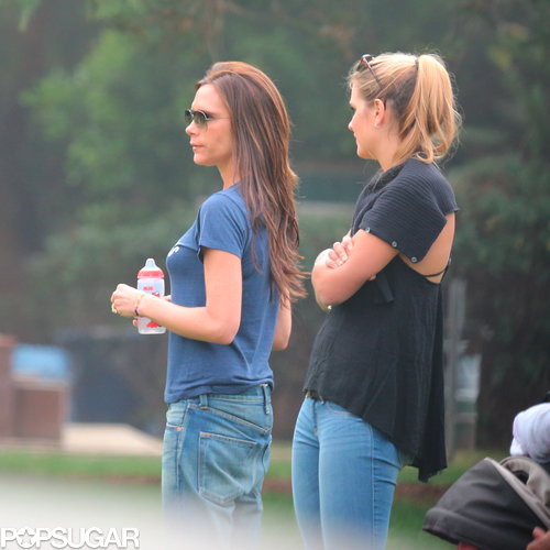 Victoria Beckham joined her husband, David Beckham, and their sons to watch her daughter, Harper, play soccer.
Victoria Beckham joined her husband, David Beckham, and their sons to watch her daughter, Harper, play soccer.