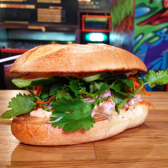 Two Guys, One Girl, and a Coconut Shrimp Sandwich