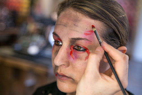 He painted on bloody accents using Acrylic Paint in Basic Red. ($21)
He painted on bloody accents using Acrylic Paint in Basic Red. ($21)