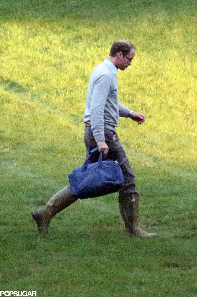 Prince William landed at Kensington Palace after a hunting trip with his friends. Prince William landed at Kensington Palace after a hunting trip with his friends.
