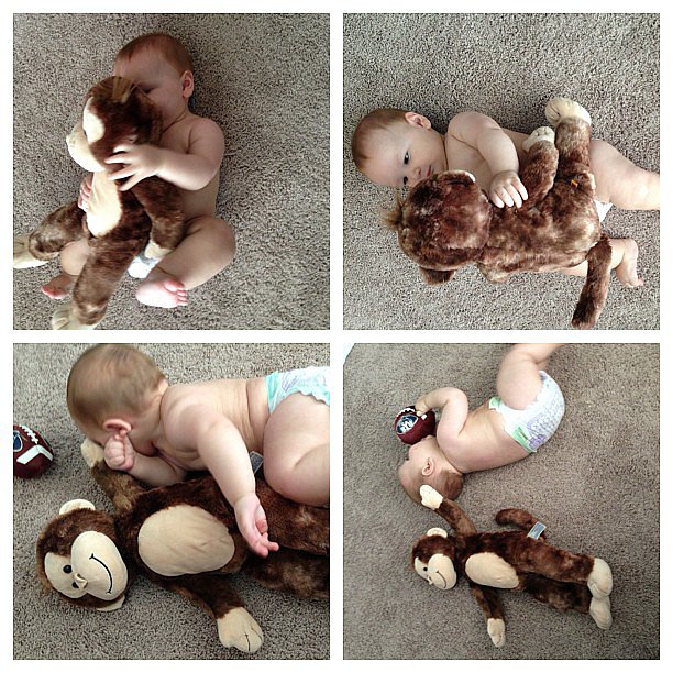 When you take pictures every month of your baby with the same stuffed animal to measure his growth, but at 6 months, he refuses to sit still.
Source: Instagram user maryorganizes
When you take pictures every month of your baby with the same stuffed animal to measure his growth, but at 6 months, he refuses to sit still.
Source: Instagram user maryorganizes