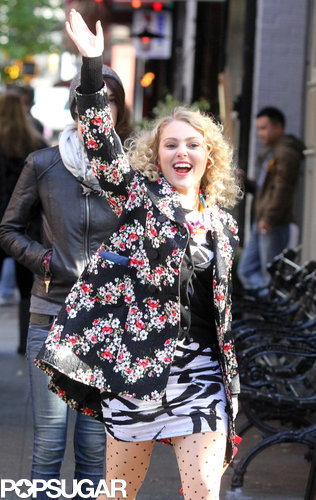 AnnaSophia Robb continued working on the third season of The Carrie Diaries in NYC on Monday.
AnnaSophia Robb continued working on the third season of The Carrie Diaries in NYC on Monday.