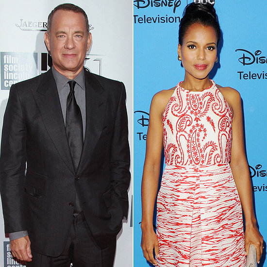 Tom Hanks:
Everybody loves Tom Hanks. He seems trustworthy, and he'll make you laugh; all good reasons to keep him around in the arena. Based on his film résumé, he's also trained for some pretty intense experiences, including spending hours in a enclosed life boat with pirates in Captain Phillips and learning to survive all by himself in Castaway.
Kerry Washington:
Before fighting to the death, Kerry Washington could train with her professional football-playing husband Nnamdi Asomugha. You know she'd be in good shape. And if she's learned anything from Scandal's Olivia Pope about manipulating people to get out of an impossible situation, she could be the last tribute standing.
— Annie Gabillet, news editor
Tom Hanks:
Everybody loves Tom Hanks. He seems trustworthy, and he'll make you laugh; all good reasons to keep him around in the arena. Based on his film résumé, he's also trained for some pretty intense experiences, including spending hours in a enclosed life boat with pirates in Captain Phillips and learning to survive all by himself in Castaway.
Kerry Washington:
Before fighting to the death, Kerry Washington could train with her professional football-playing husband Nnamdi Asomugha. You know she'd be in good shape. And if she's learned anything from Scandal's Olivia Pope about manipulating people to get out of an impossible situation, she could be the last tribute standing.
— Annie Gabillet, news editor