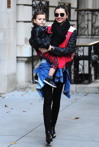 Miranda was spotted looking sporty in a red, white, and black jacket while out with her son, Flynn.
Miranda was spotted looking sporty in a red, white, and black jacket while out with her son, Flynn.