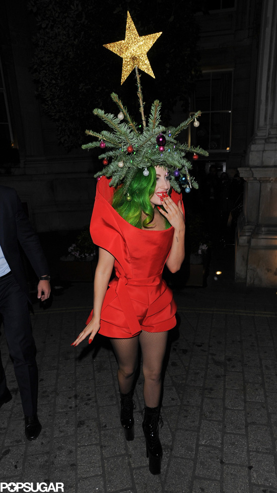 lady gaga dressed as a christmas tree popsugar celebrity lady gaga dressed as a christmas tree popsugar celebrity