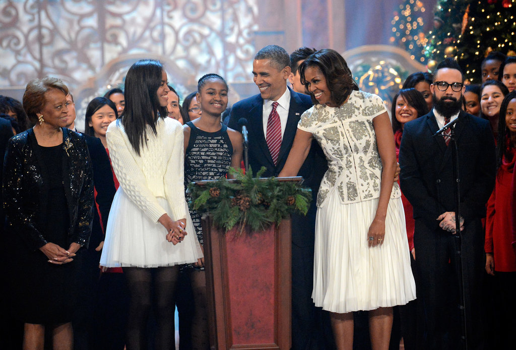 President Barack Obama and his family laughed together onstage at their TNT special, Christmas in Washington, which filmed in Washington, DC.
President Barack Obama and his family laughed together onstage at their TNT special, Christmas in Washington, which filmed in Washington, DC.