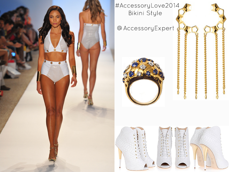 Aguaclara Collection Giuseppe Zanotti White Bikini Style Accessory Love Eddie Borgo Sapphire Gold Cocktail Ring Aguaclara Collection Giuseppe Zanotti White Bikini Style Accessory Love Eddie Borgo Sapphire Gold Cocktail Ring