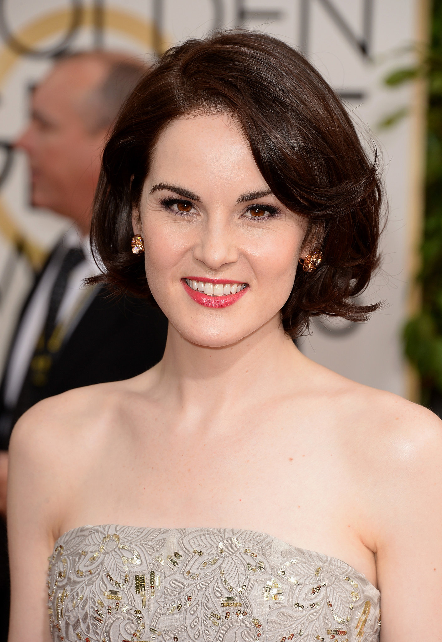 Michelle Dockery made a serious case for the bob. | Golden Globes