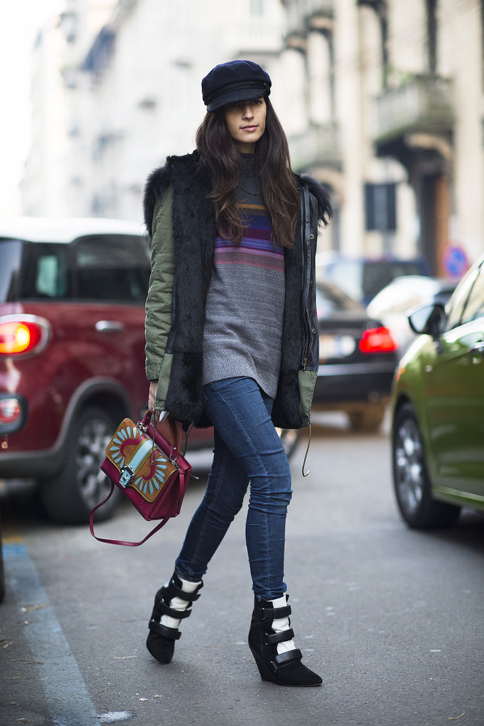 She mastered the cool-girl uniform, from the furry anorak to the wedged Isabel Marant boots.
Source: Le 21ème | Adam Katz Sinding
She mastered the cool-girl uniform, from the furry anorak to the wedged Isabel Marant boots.
Source: Le 21ème | Adam Katz Sinding