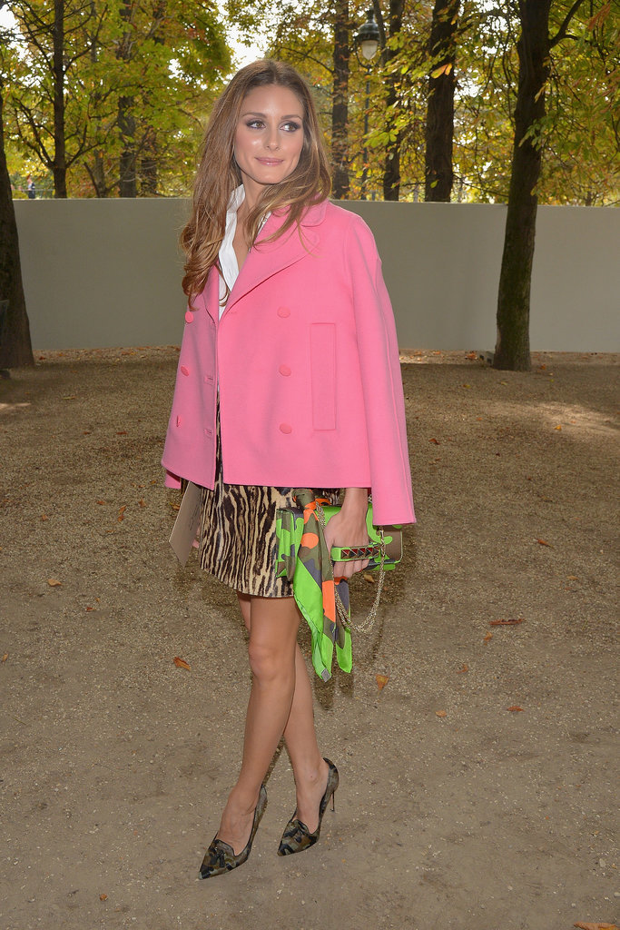 Olivia Palermo tempered a leopard-print miniskirt with a bright pink peacoat while taking in the shows during Paris Fashion Week Spring/Summer 2014. In true Olivia fashion, the star finished her look with camouflage pumps and a matching Valentino bag.
Where to Wear: Champagne brunch with Mom. Valentine's Day is about celebrating all loved ones.
Olivia Palermo tempered a leopard-print miniskirt with a bright pink peacoat while taking in the shows during Paris Fashion Week Spring/Summer 2014. In true Olivia fashion, the star finished her look with camouflage pumps and a matching Valentino bag.
Where to Wear: Champagne brunch with Mom. Valentine's Day is about celebrating all loved ones.