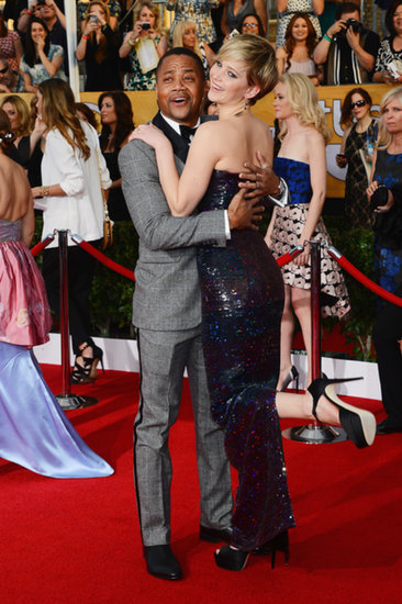 Jennifer Lawrence got goofy with Cuba Gooding Jr. Jennifer Lawrence got goofy with Cuba Gooding Jr.